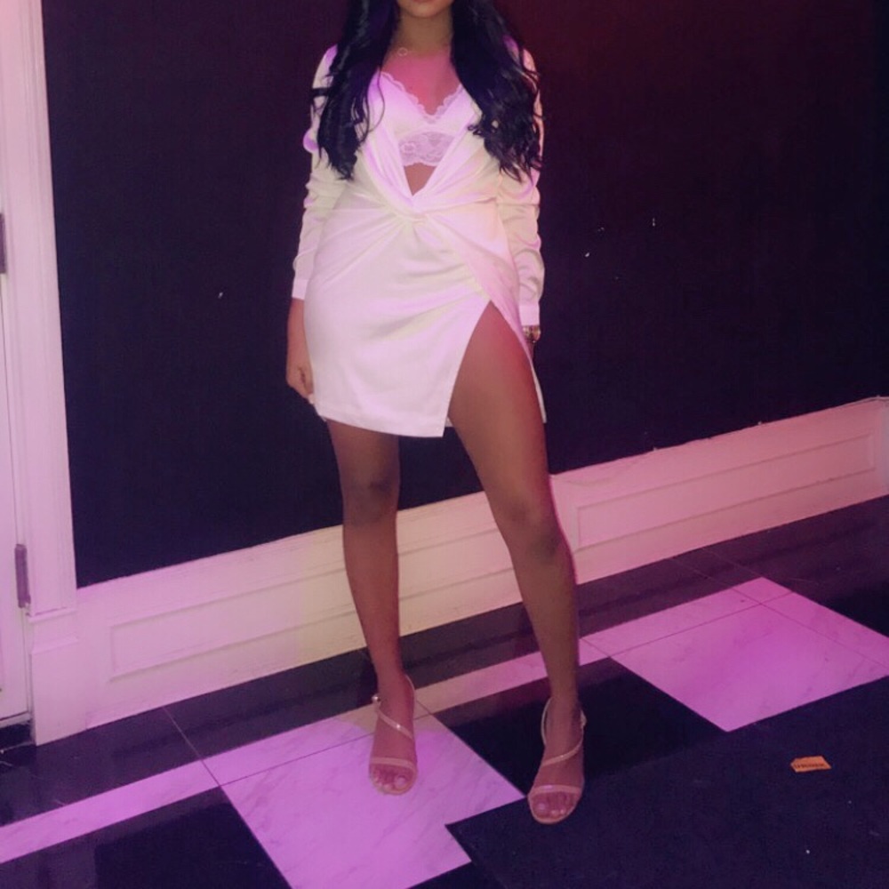 White satin dress